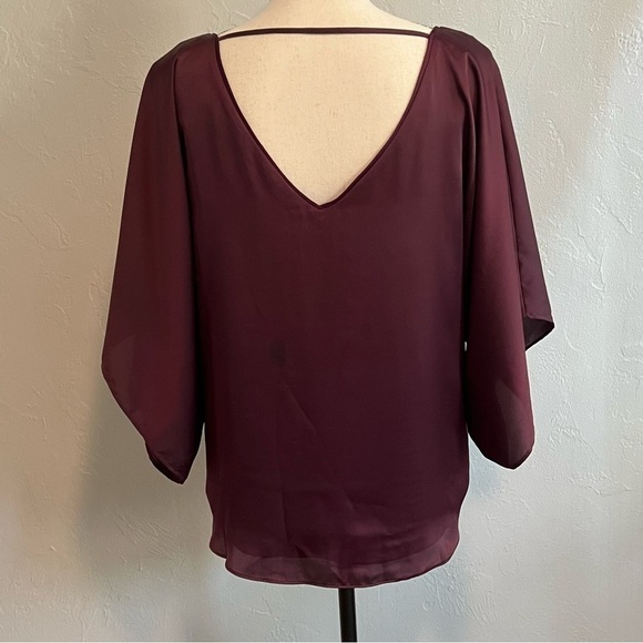 Whbm White House Black Market Top Purple Floral Kimono Blouse size small - Picture 6 of 9